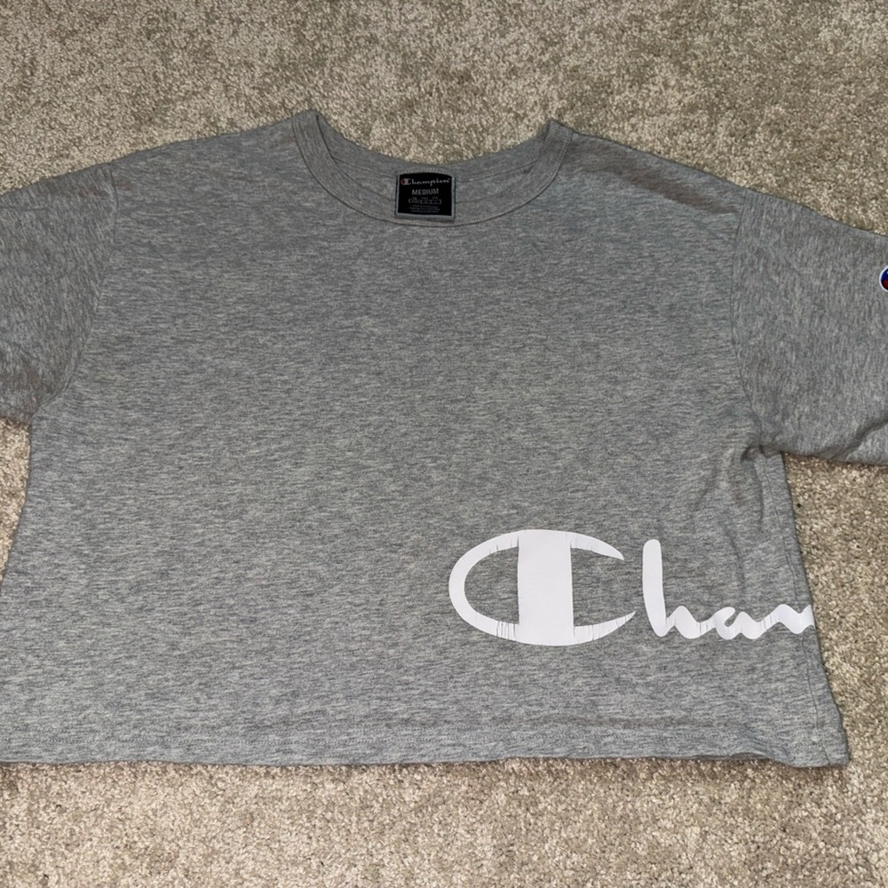 Vintage Champion Size Medium Gary Cropped T-Shirt